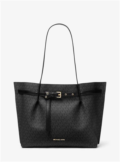 michael kors emily black and white tote|emilia tote bag.